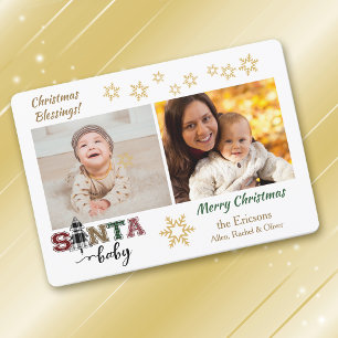 Süße Santa Baby Fotoankündigung Weihnachten Einladung