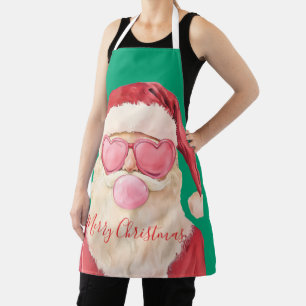 Süße Santa-Herzbrille Weihnachtskunst Schürze
