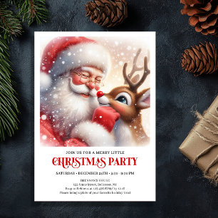Süße Santa-Rudolph-Winter-Weihnachtsfeier-Einladun Einladung