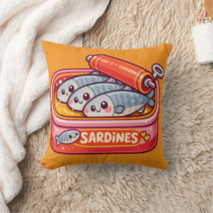 Süße Sardinen Fisch Cartoon Kissen
