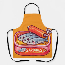 Süße Sardinen Fisch Cartoon Schürze
