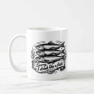 Süße Sardinen-Fisch-Zitat Kaffeetasse