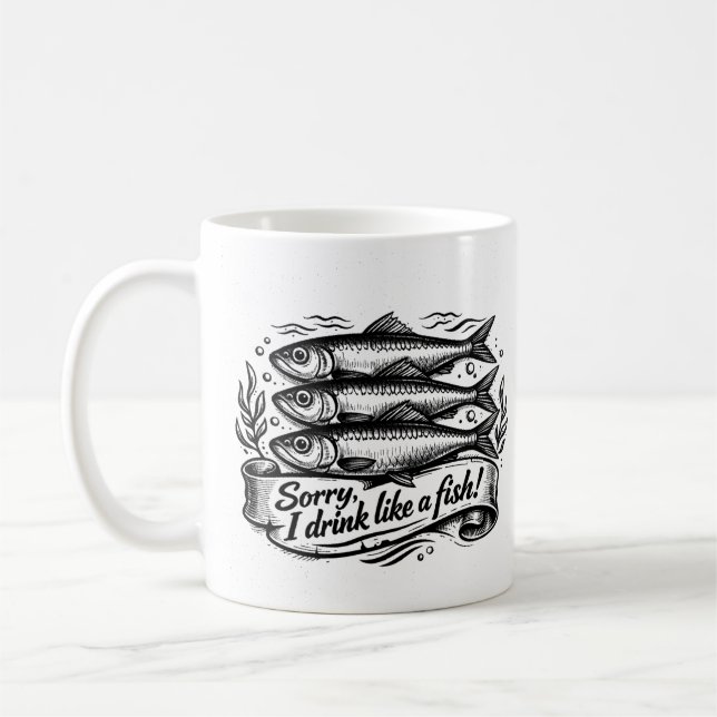 Süße Sardinen-Fisch-Zitat Kaffeetasse (Links)