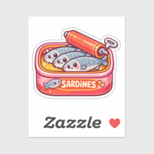 Süße Sardinen können pink orange Aufkleber