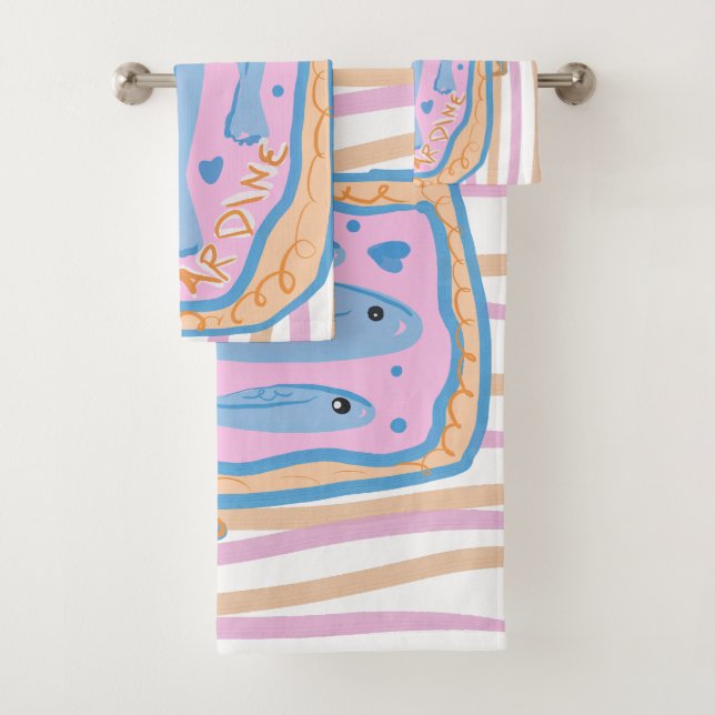 Süße Sardinen-Kunst Badhandtuch Set (Insitu)