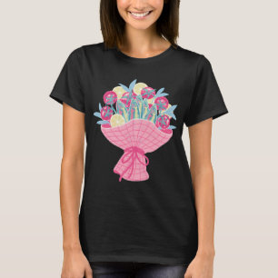 Süße Sardinen- und Tomaten-Blumenstrauß-Illustrati T-Shirt