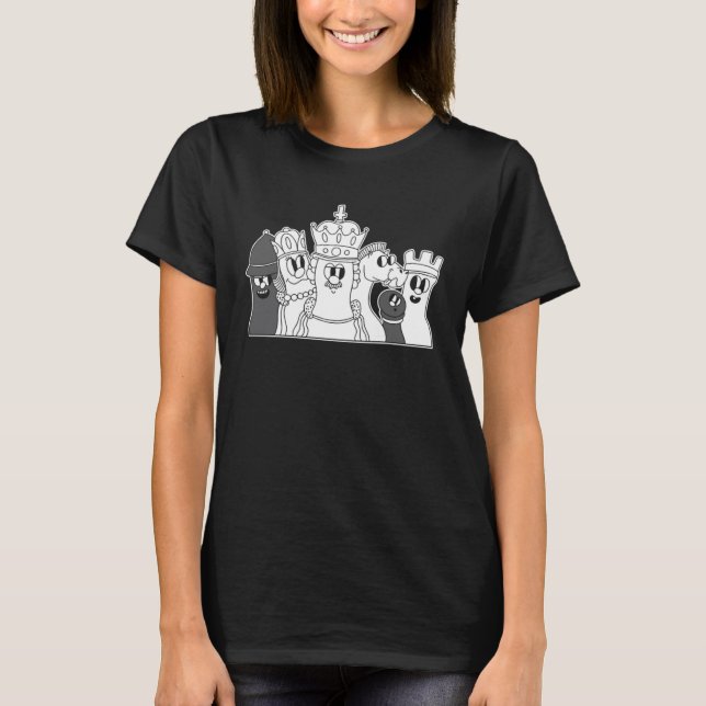 Süße Schachfiguren T-Shirt (Vorderseite)