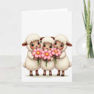 Süße Schaf-Blumen-Freund-Karte Karte