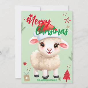 Süße Schaf RAM Weihnachtsmann Weihnachten Feiertag