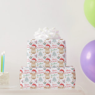 Süße Schaf-Santa-Mütze Weihnachtsbaum Geschenkpapier