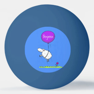 Süße Schafballon Cartoon Humor Illustration Tischtennisball