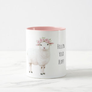 Süße Schafe Rosa Blumen Rosen Tasse