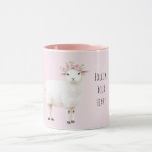 Süße Schafe Rosa Blumen Rosen Tasse