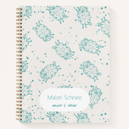 Süße Schafe – Whimsical nahtloses Muster Notizbuch