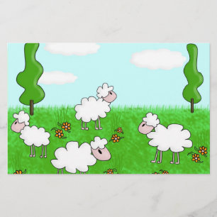 Süße Schafkinder-Illustration Briefpapier