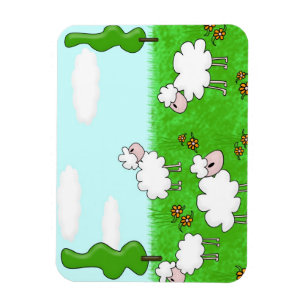 Süße Schafkinder-Illustration Magnet
