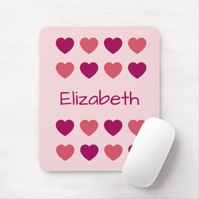Süße Schattierungen von rosa Herzen Mustername Mousepad (Mit Mouse)