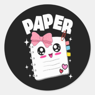 Süße Schere, Stein, Papier Halloween Kostüme Kinde Runder Aufkleber