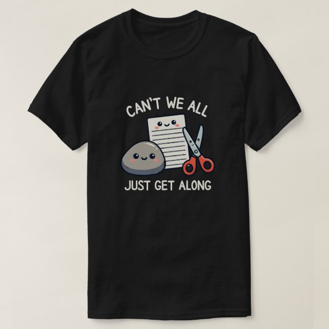Süße Schere, Stein, Papier - vertragt euch einfach T-Shirt (Design vorne)