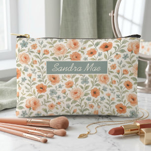 Süße Schicke Französische Blumen-Kunst-Muster-Make Zubehörtasche
