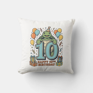Süße Schildkröte 10. Geburtstag Vintage-Party-Desi Kissen
