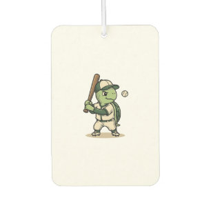 Süße Schildkröte Baseball-Schläger Vintage-Vektor- Autolufterfrischer