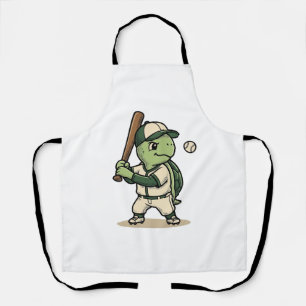 Süße Schildkröte Baseball-Schläger Vintage-Vektor- Schürze