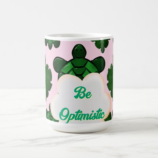 Süße Schildkröte Blätter Nahtloses Muster, Tropisc Kaffeetasse (Mittel)