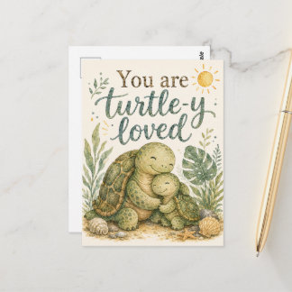 Süße Schildkröte Du wirst geliebt Postkarte 