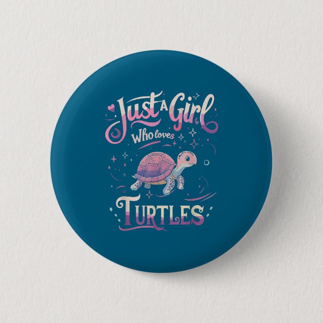 Süße Schildkröte Mädchen Männer Frauen S  Button (Vorderseite)