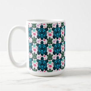 Süße Schildkröte und florales nahtloses Muster Not Kaffeetasse