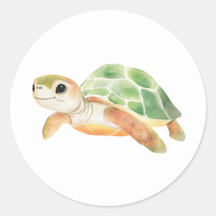 Süße Schildkröten-Aufkleber Runder Aufkleber
