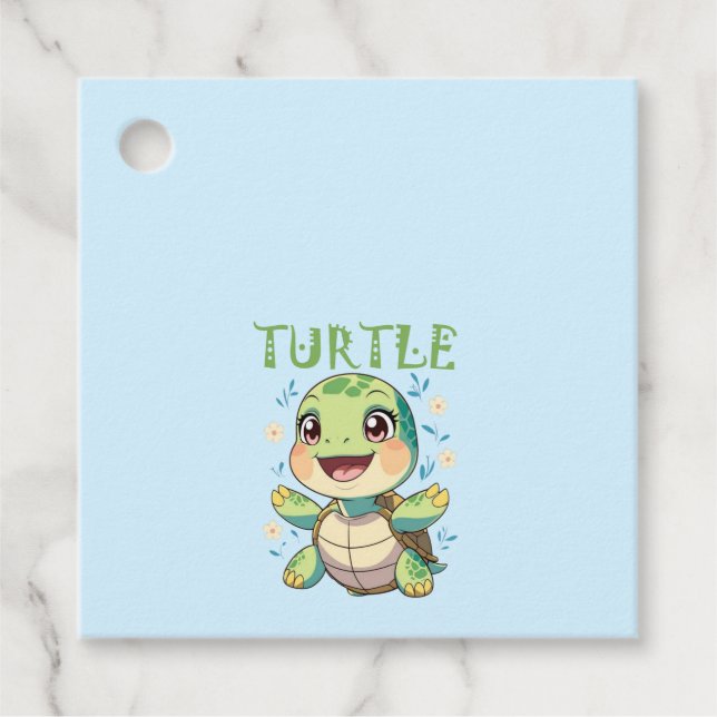 Süße Schildkröten-Baby  Geschenkanhänger (Vorderseite)
