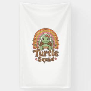 Süße Schildkröten-Mannschaft Regenbogen-Blumen-Vek Banner