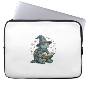 Süße Schildkröten-Zauberer lesen Zauberbuch Vektor Laptopschutzhülle