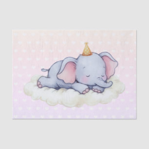 Süße schlafende Baby-Elefanten-Baby-Party Seidenpapier
