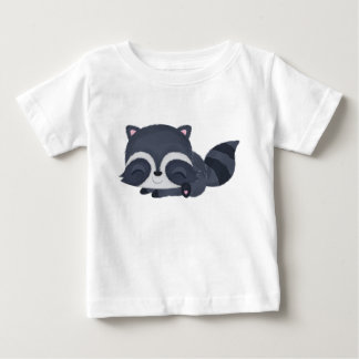 Süße schlafende Baby-Waschbär-Zeichentrick Baby T-shirt