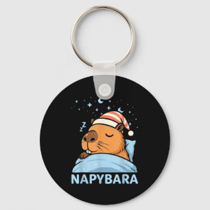 Süße schlafende Capybara lustige Napybara Pyjama Schlüsselanhänger