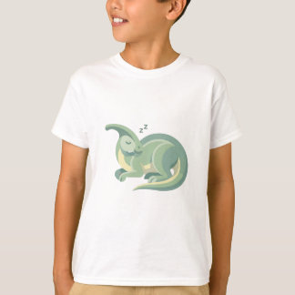 Süße schlafende Dinosaurier-Illustration | Minimal T-Shirt