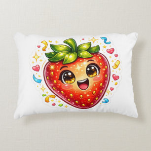 Süße Schlafende Erdbeere T-Shirt Kawaii Frucht Dekokissen