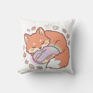 Süße schlafende Gamer-Fuchs-Kissen Kissen