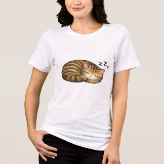 Süße schlafende getigerte Katze Tri-Blend Shirt