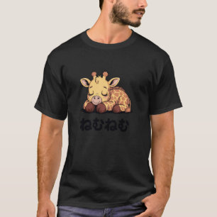 Süße schlafende Giraffe Japanisch Nemu Nemu T-Shirt