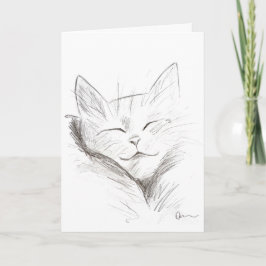 Süße schlafende Katze Grußkarte Karte
