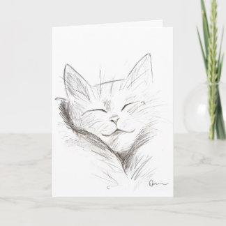 Süße schlafende Katze Grußkarte Karte