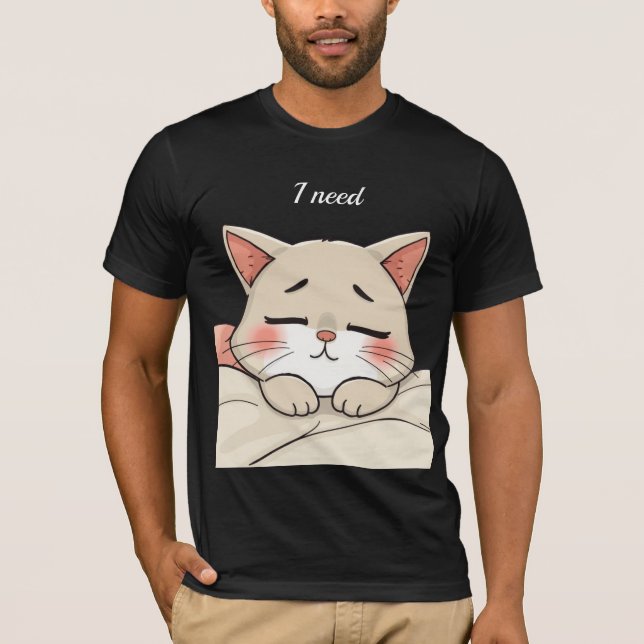 Süße Schlafende Katze Ich Brauche Ein Nickerchen K T-Shirt (Vorderseite)
