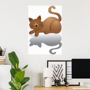 Süße Schlafende Katze Poster