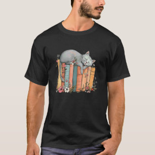 Süße schlafende Katzen Bücher Liebhaber Relax Lese T-Shirt