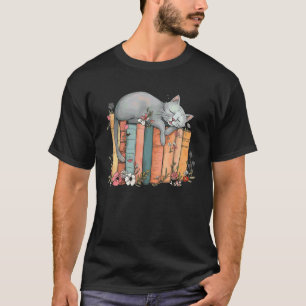 Süße schlafende Katzen Bücherliebhaber entspannen  T-Shirt