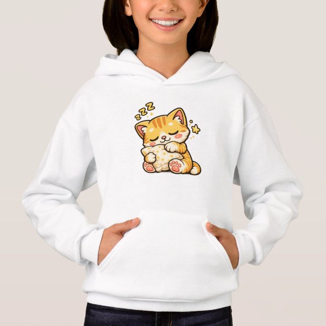 Süße schlafende Katzen-Polster Hoodie (Vorderseite)